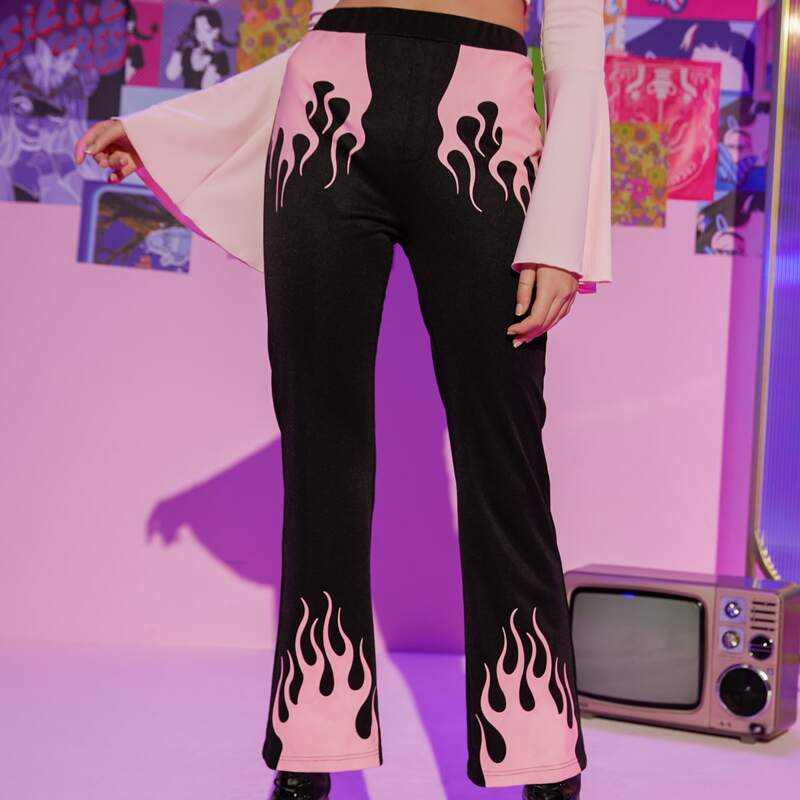 

Fire Graphic Sweatpants, Black