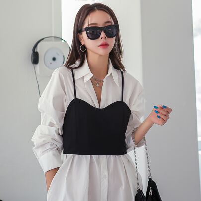 여성용 솔리드 컬러 다용도 캐미 탱크 탑, 비즈니스 캐주얼 여름