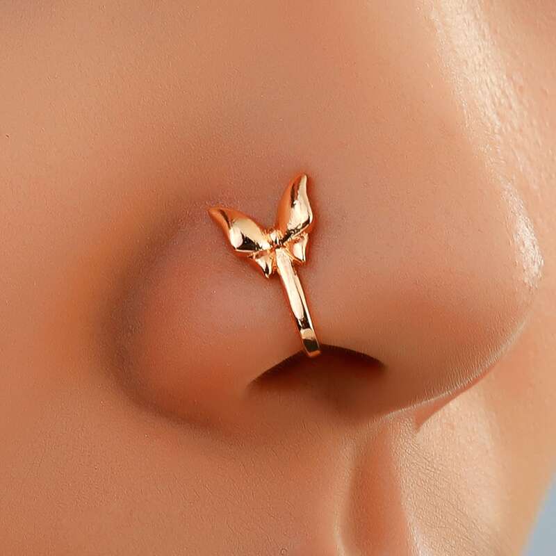 

Butterfly Decor Nose Ring, Gold