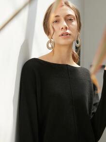 MOTF PREMIUM CASHMERE FINE KNIT BOAT NECK JUMPER - Black - View 10