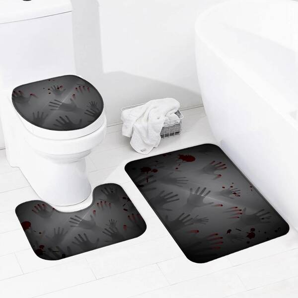 

1pc Halloween Print Bath Mat, Multicolor