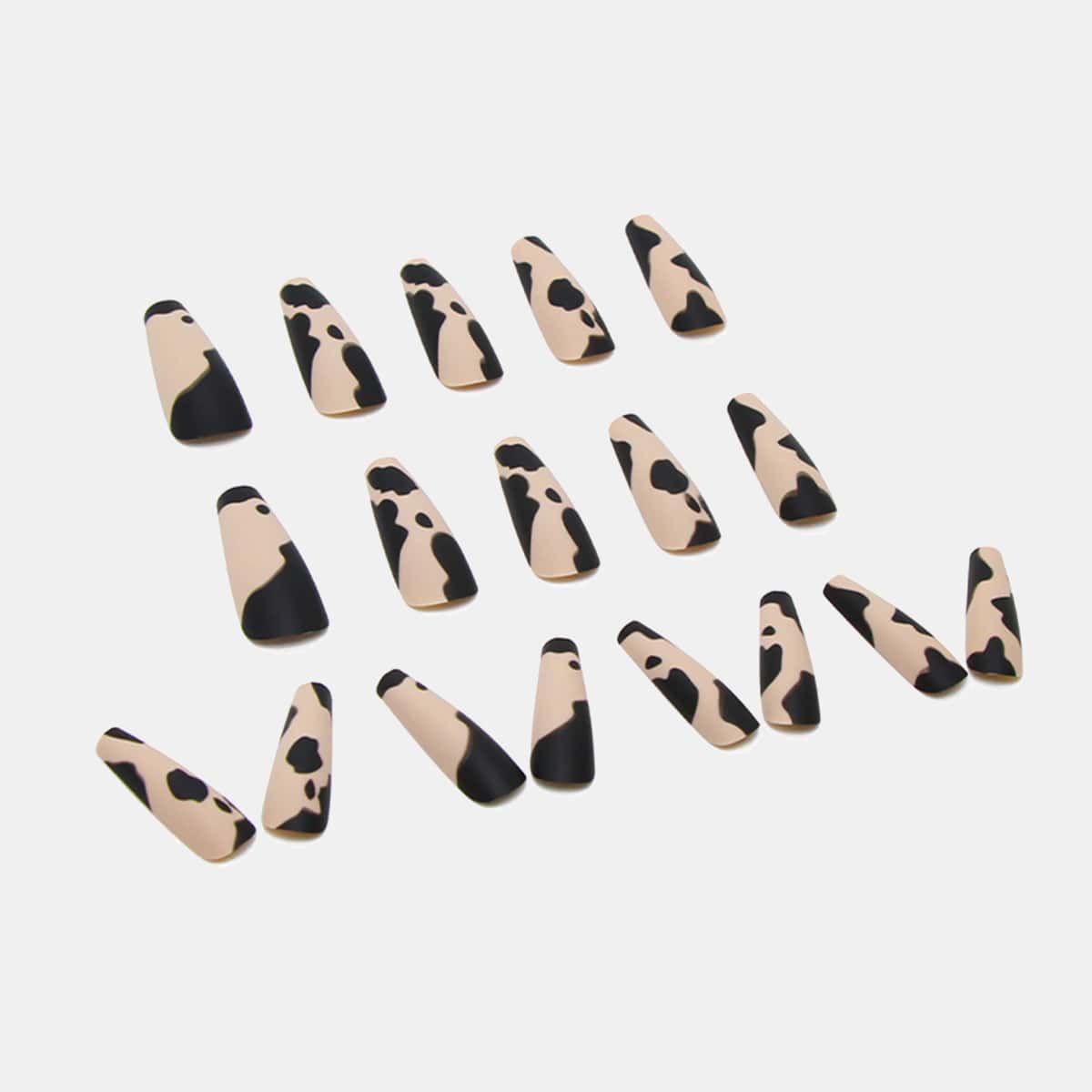 

24pcs Cow Pattern Fake Nail, Multicolor