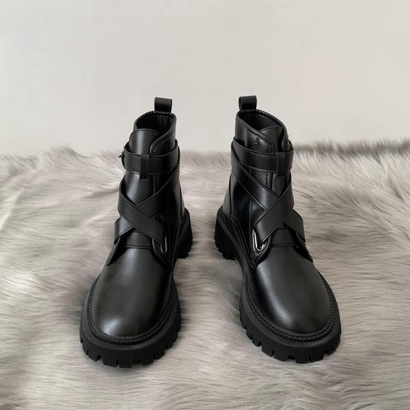 

Buckle Decor Fashion Boots, Black