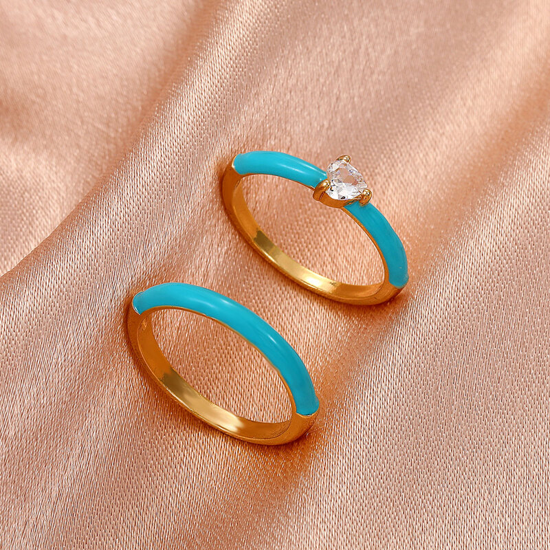 

2pcs Rhinestone Decor Ring, Multicolor