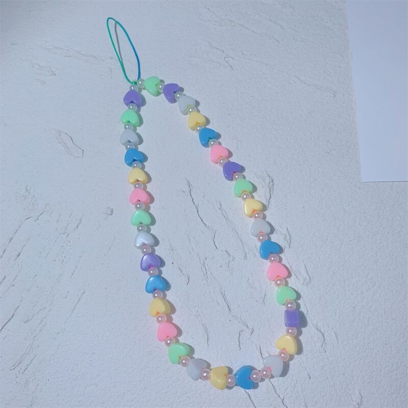 

Heart Beaded Phone Lanyard, Multicolor