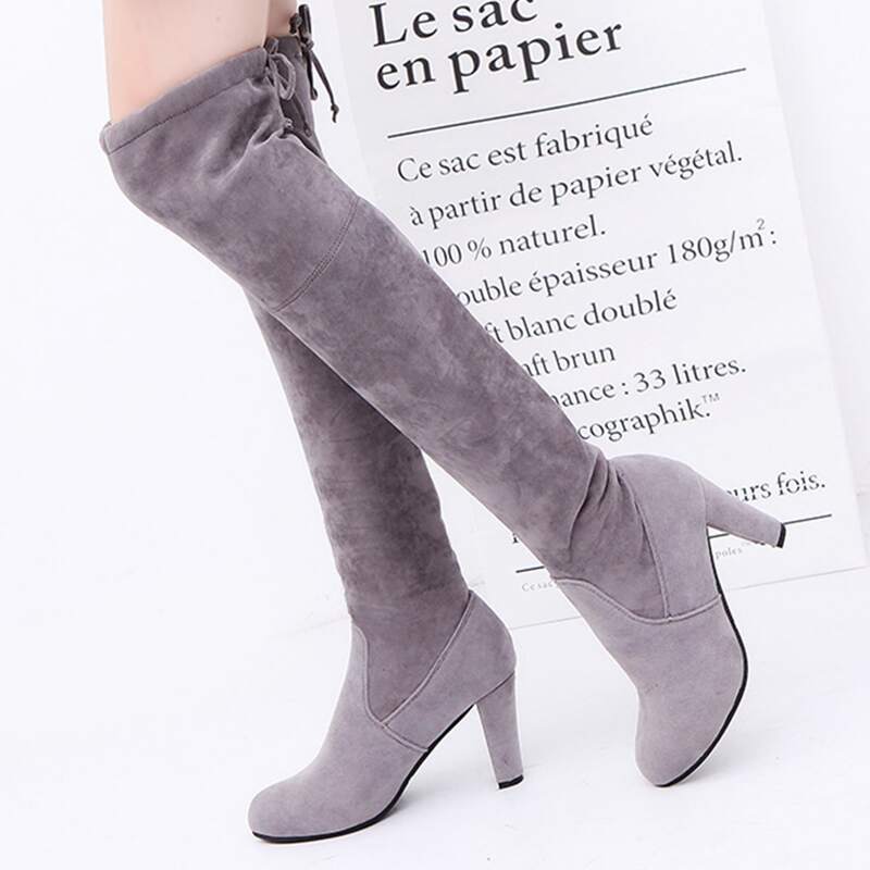 

Minimalist Over The Knee Boots, Grey
