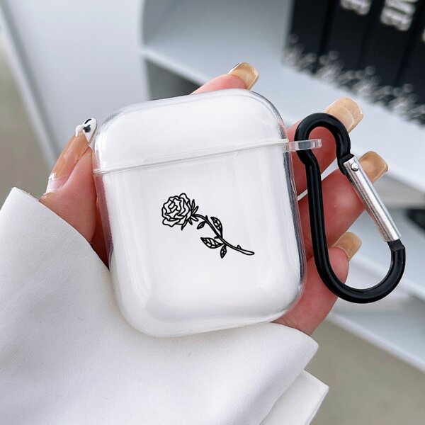 

Floral Print Case For Airpods, Clear