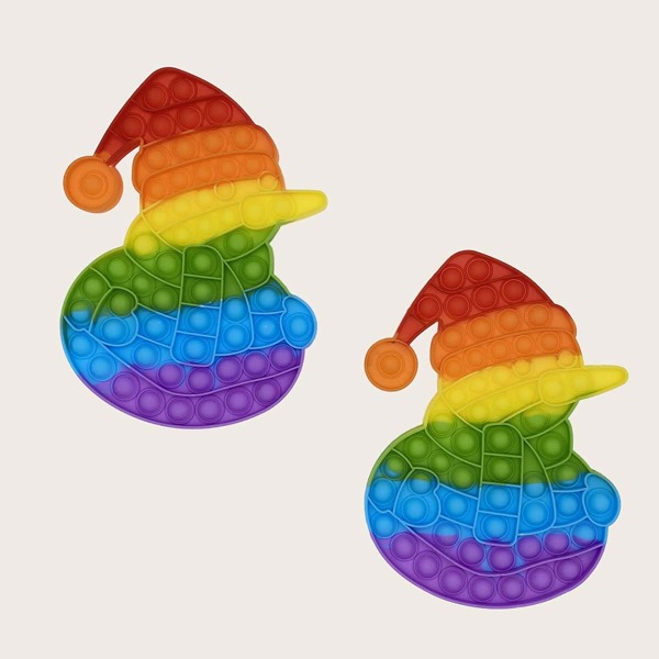 

1pc Snowman Shaped Random Push Pop Bubble, Multicolor