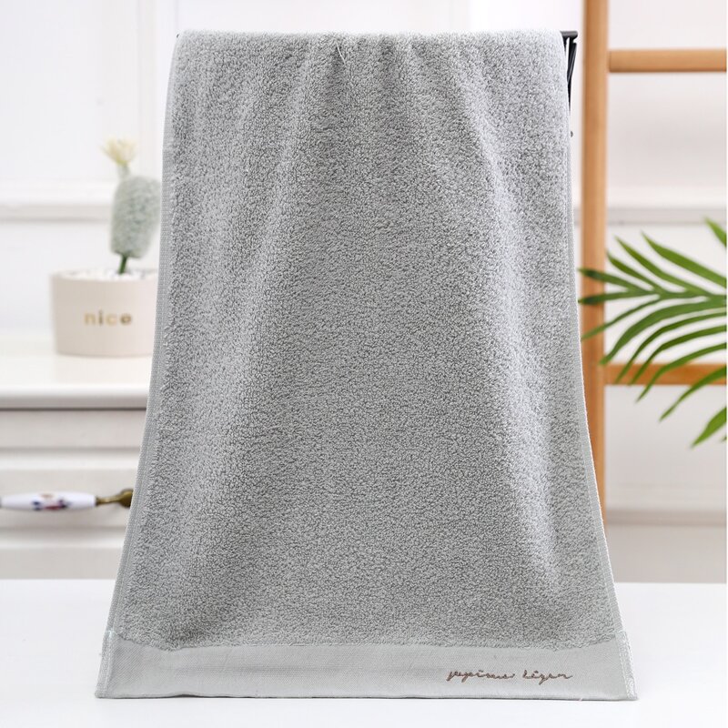 

1pc Embroidery Detail Towel, Light grey