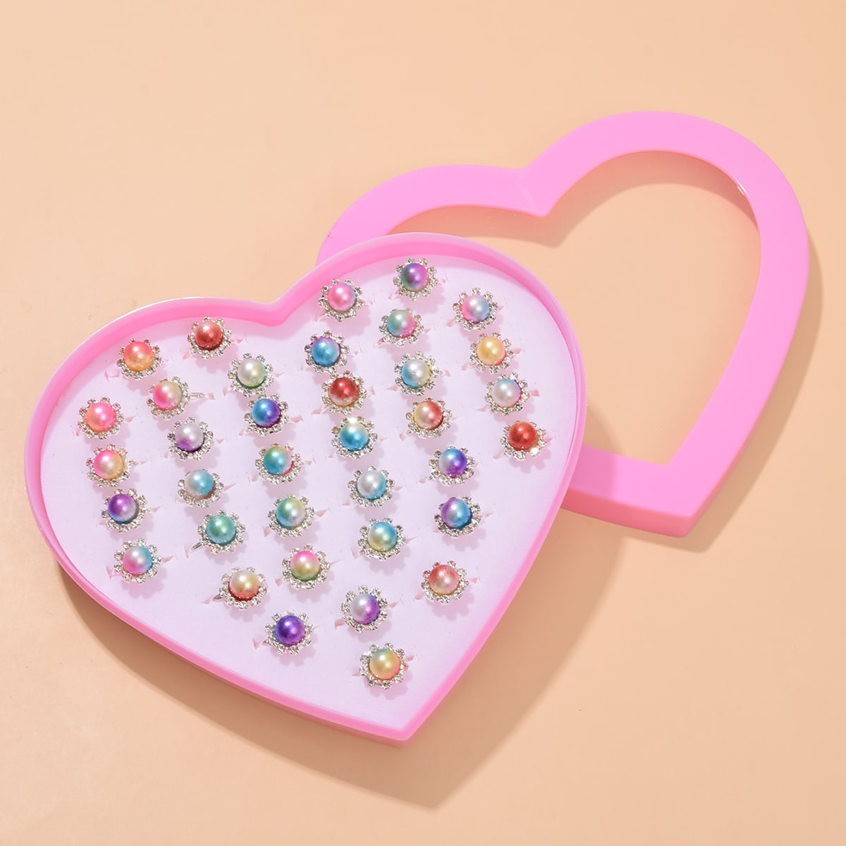 36шт Открытое кольцо с искусственным жемчугом