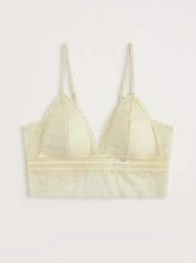 LUVLETTE Lace Padded Longline Bralet - White - View 2