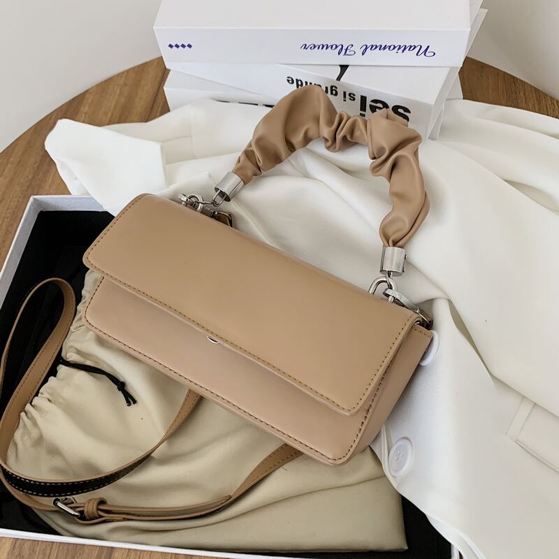 

Minimalist Flap Satchel Bag, Khaki