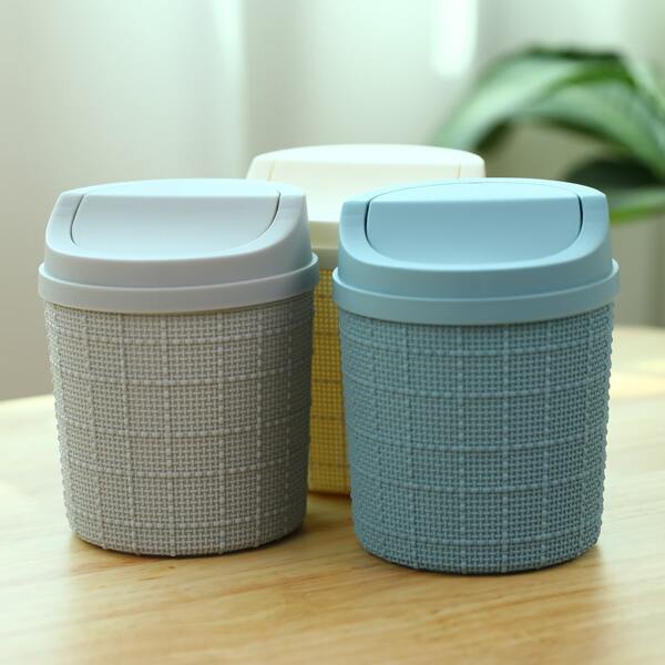 

1pc Plain Random Color Trash Can, Multicolor