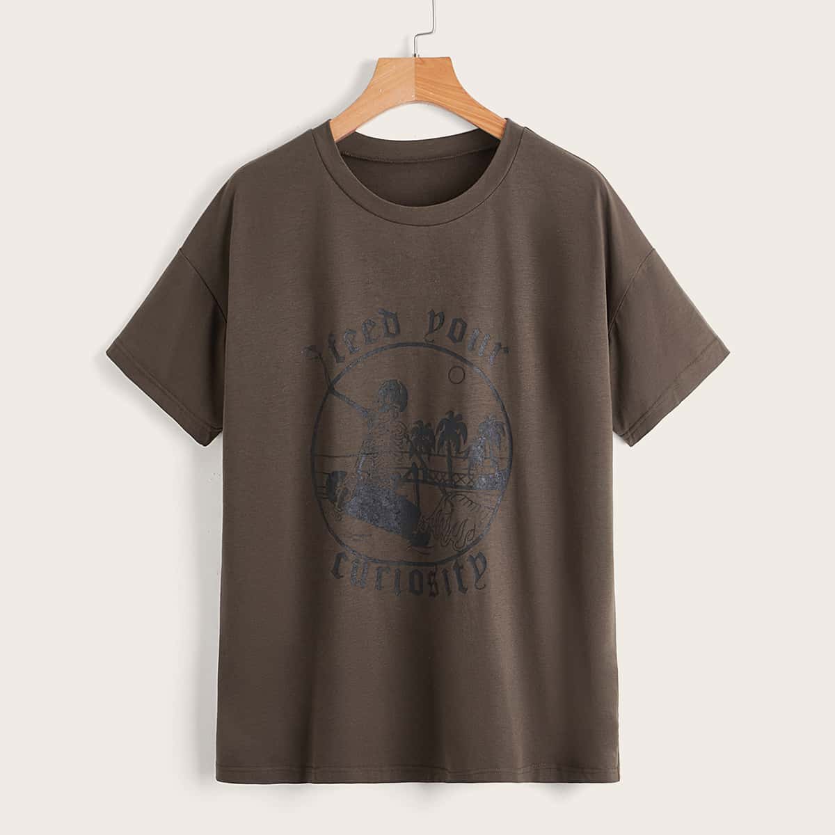 

Letter Skull Graphic Tee, Chocolate brown
