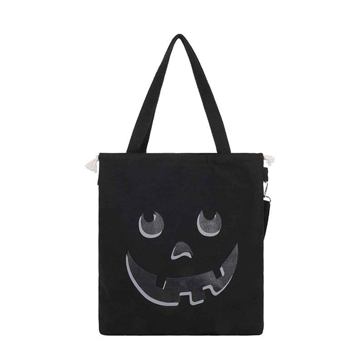 

Halloween Graphic Tote Bag, Black