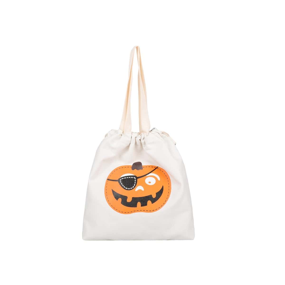 

Halloween Pumpkin Graphic Tote Bag, White