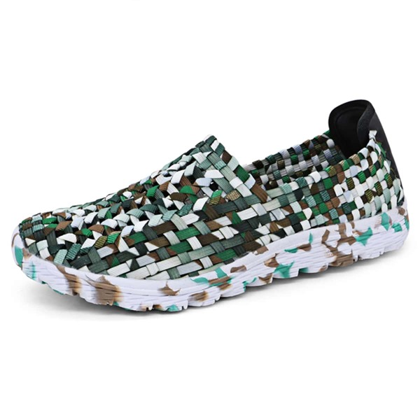 

Men Colorblock Braided Slip On Sneakers, Multicolor