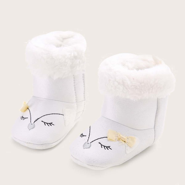 

Baby Cartoon Design Fluffy Boots, White
