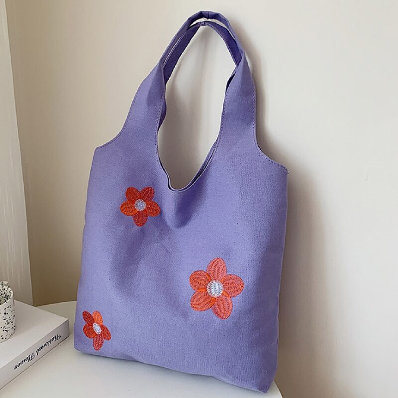 

Flower Graphic Tote Bag, Purple