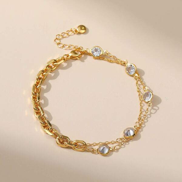 

18K Gold Plated Rhinestone Decor Bracelet