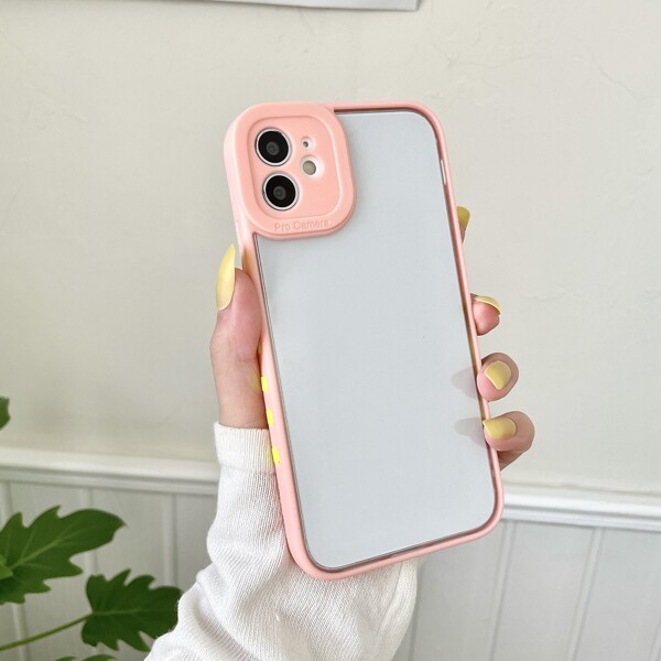 

Contrast Frame Phone Case, Pink