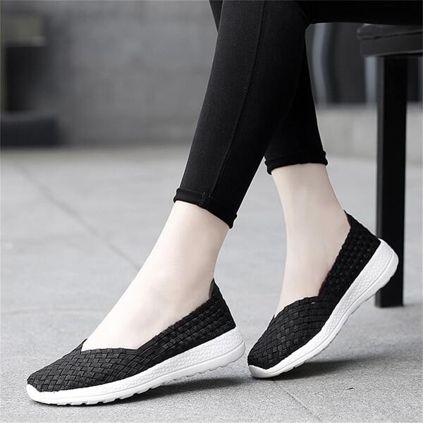 

Braided Slip On Sneakers, Black