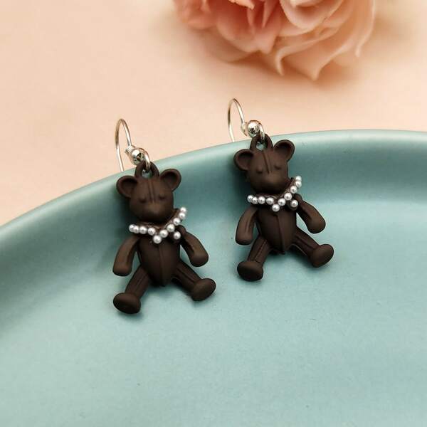 

Bear Decor Drop Earrings, Multicolor
