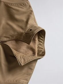 Manfinity Hombres Abrigo de invierno teddy forro cremallera - Camel - Ver 4