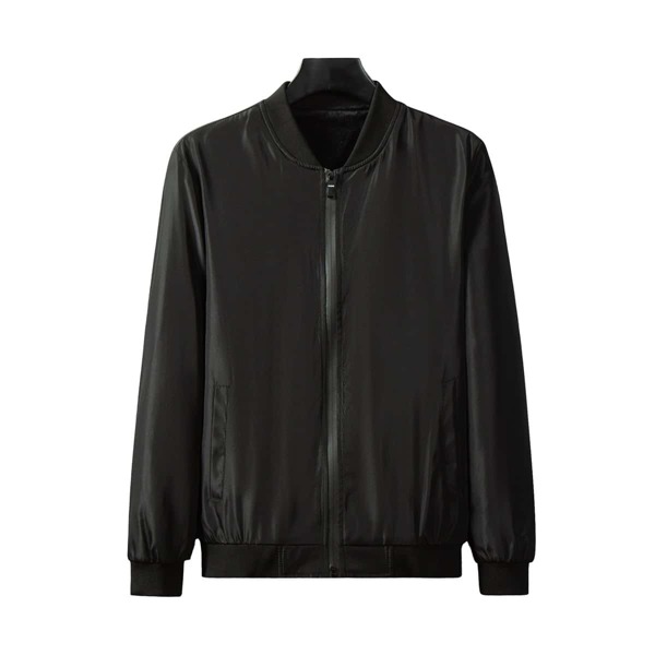 

Men Zip Up Bomber Jacket, Black