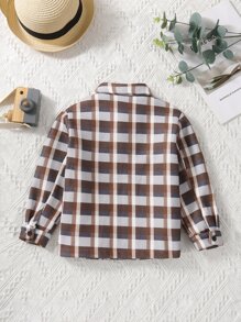 小男童格紋雙口袋花呢外套