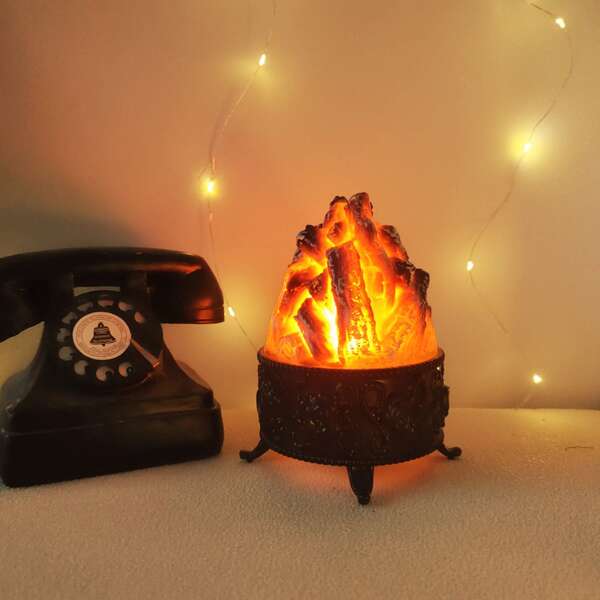 

1pc Flame Shaped Decoration Light, Yellow