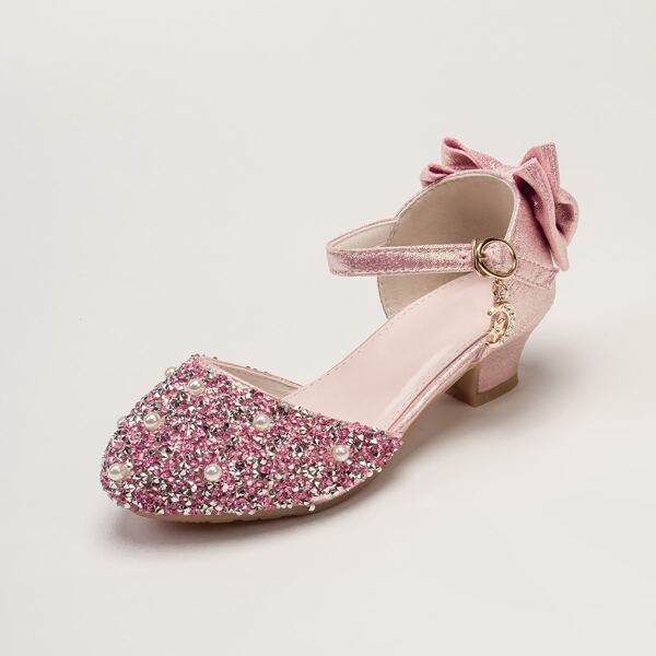 

Girls Faux Pearls Decor Mary Jane Flats, Pink