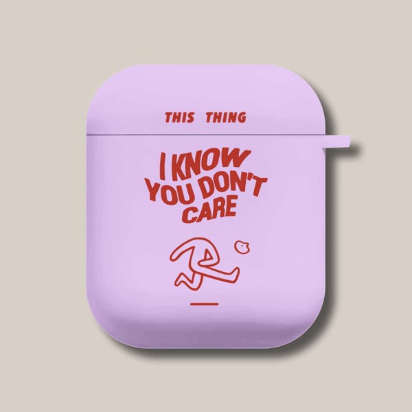 

Slogan Graphic Case For Airpods, Purple