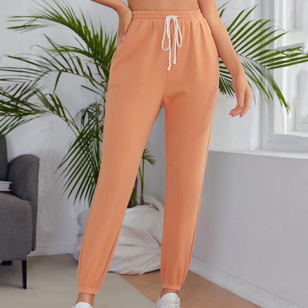

Спортивные брюки с карманом на кулиске, Коралловый оранжевый