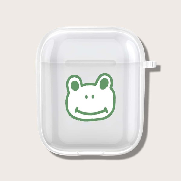 

Чехол для Airpods с принтом лягушки, Прозрачный