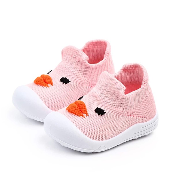 

Baby Cartoon Design Knit Detail Sneakers, Pink