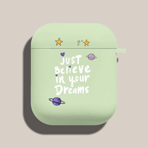 

Letter Graphic Case For Airpods, Green