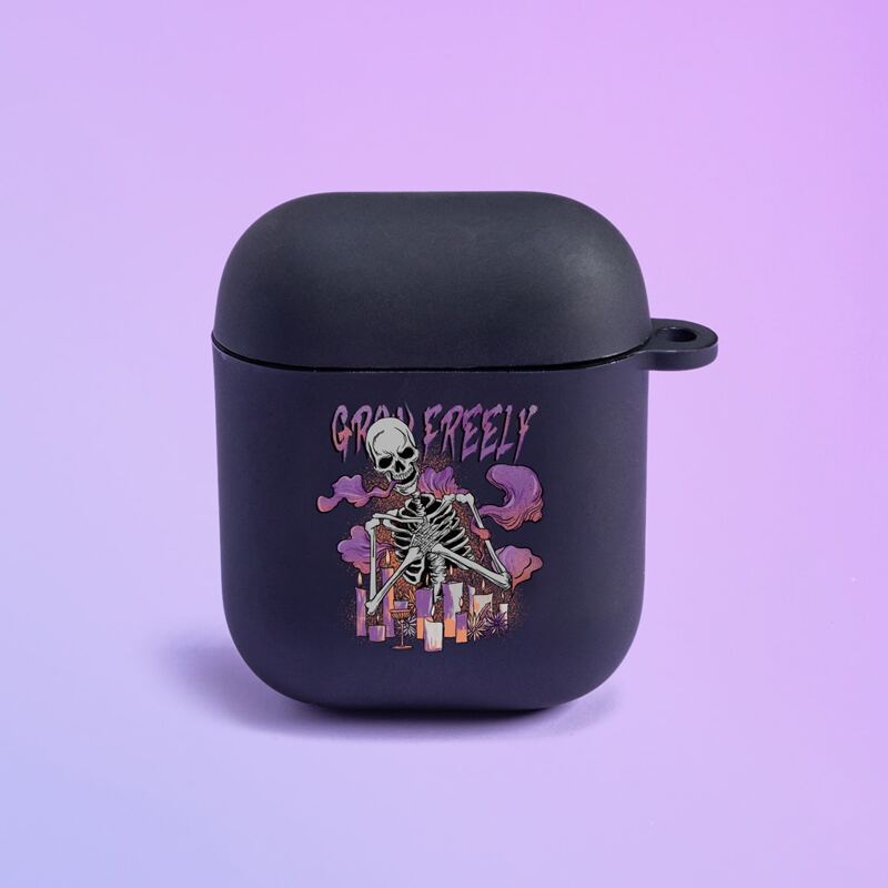 

Skeleton Graphic Airpods Case, Black