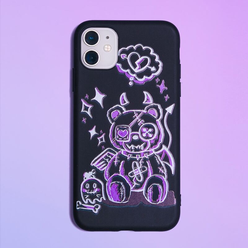 

Cartoon Graphic Phone Case, Purple