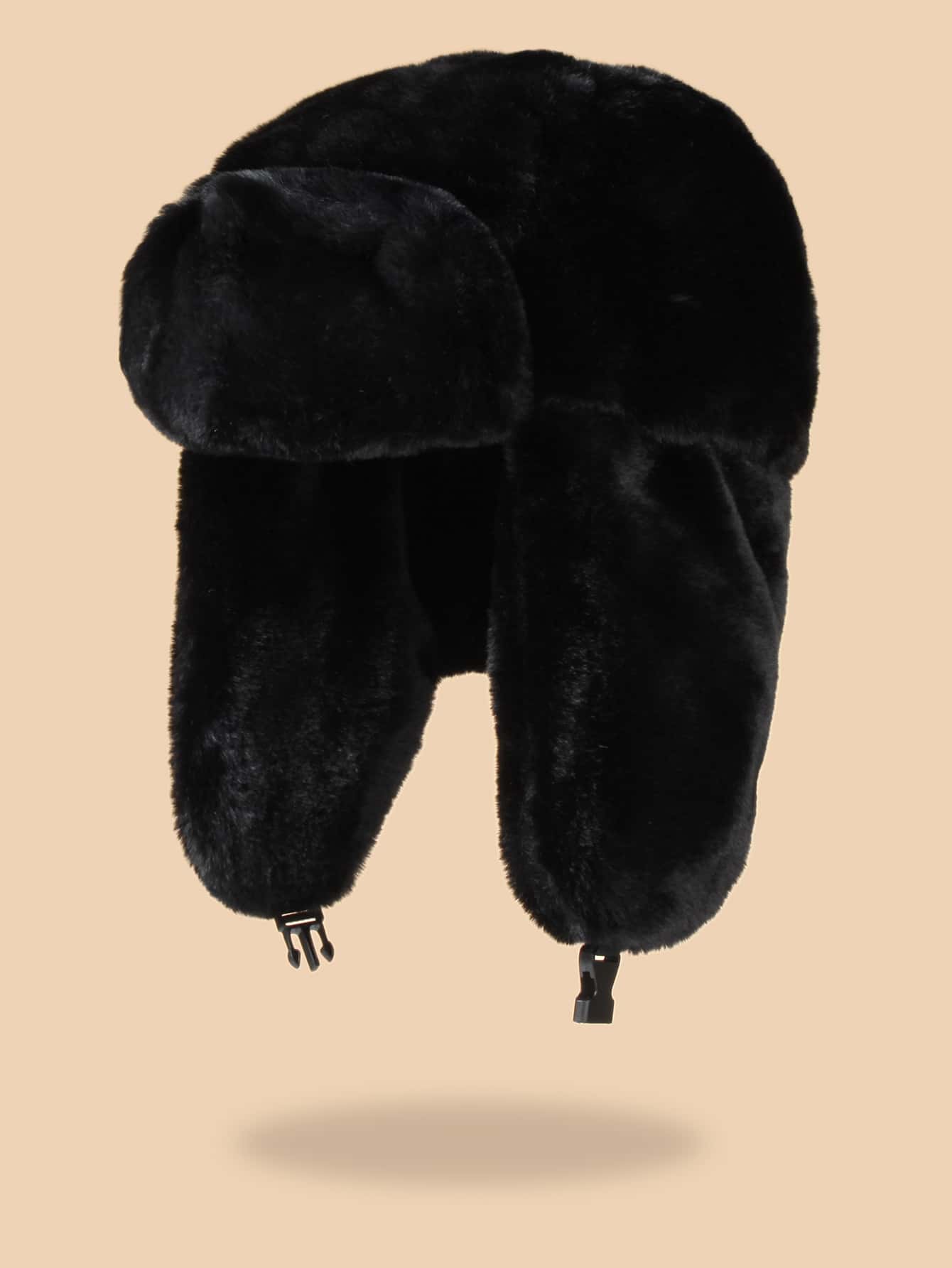 Release buckle detail fuzzy hat