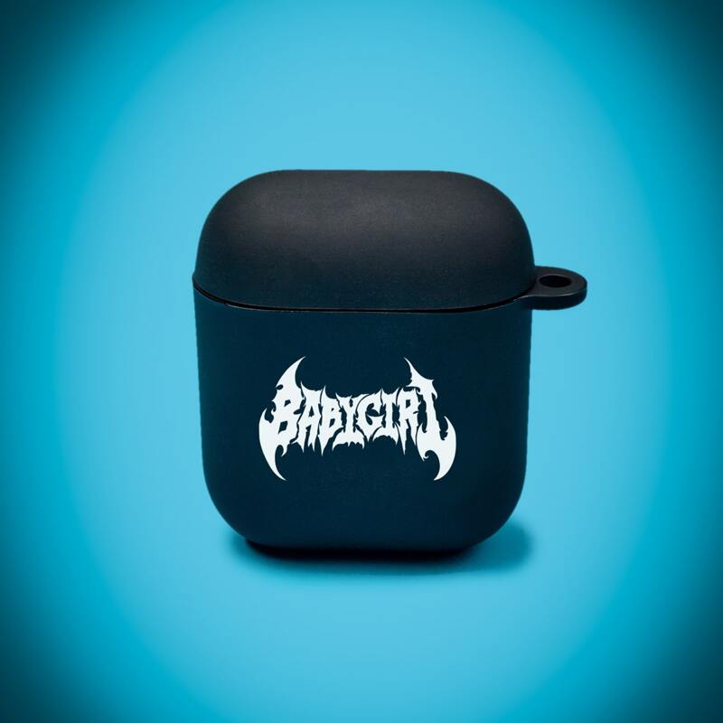 Letter Graphic Case For Airpods, Black