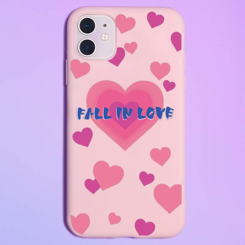 

Heart Pattern Phone Case, Pink