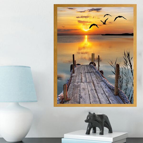 

Landscape Pattern DIY Diamond Unframed Painting, Multicolor