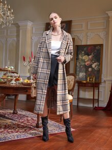 Sarah Fanaye 格紋印花落肩袖花呢外套 - 彩色 - 查看 1