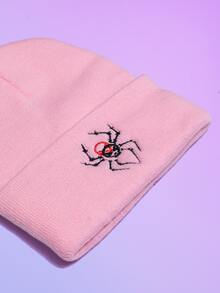 ROMWE Gorro con estampado de cráneo tejido - Rosa - Ver 2