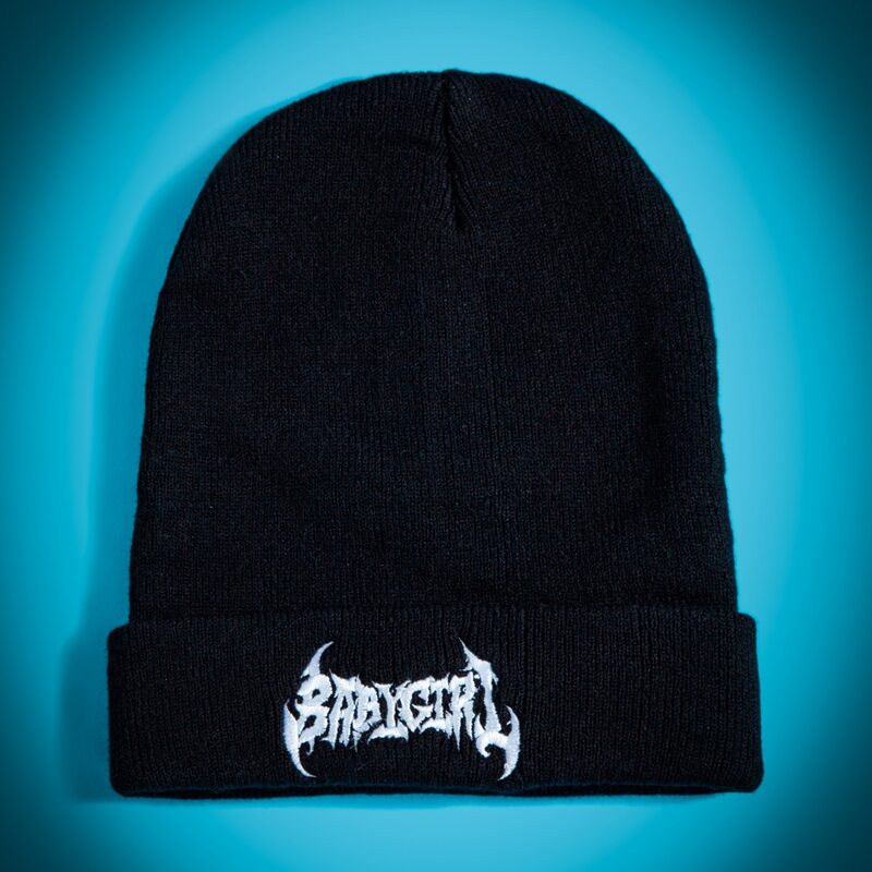 

Letter Graphic Knit Beanie, Black