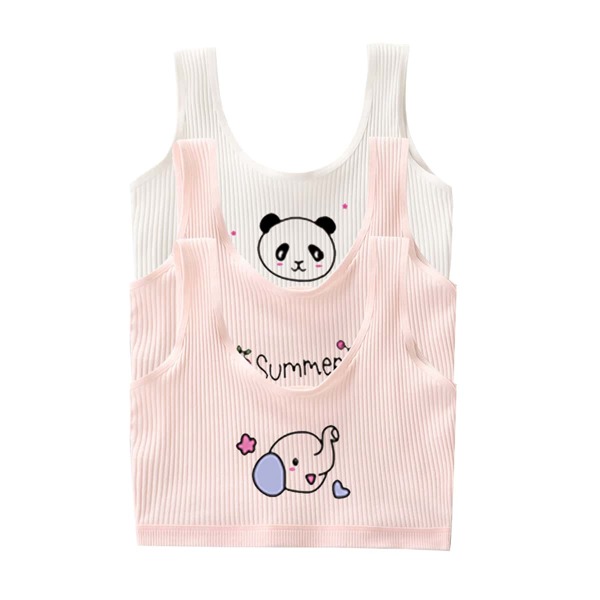 

Girls 3pcs Cartoon & Letter Graphic Bralette, Multicolor