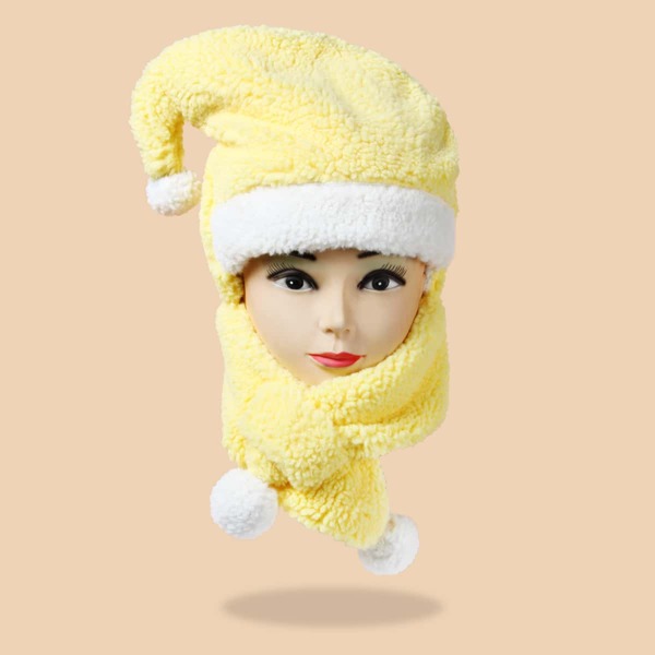 

Christmas Pom Pom Decor Hat With Scarf, Multicolor