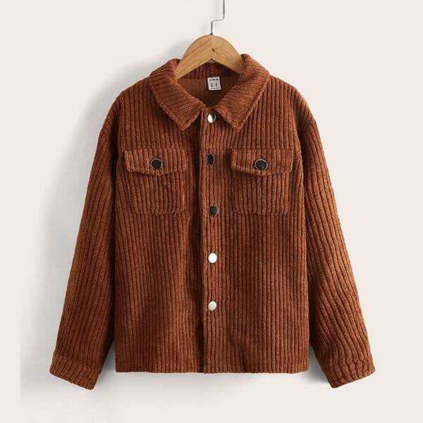 

Boys Flap Pocket Corduroy Jacket, Rust brown