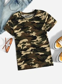 Muchica 圆领迷彩印花 T 恤 - 彩色 - 查看 1